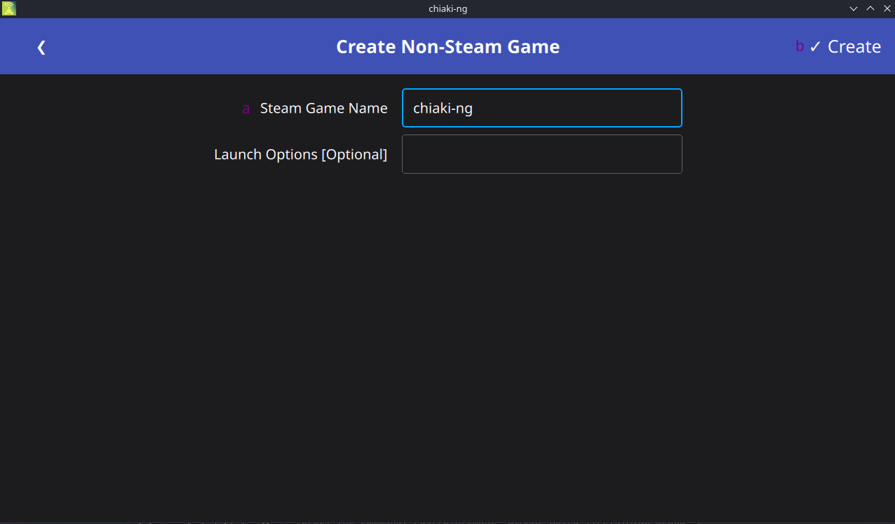 Fill in Steam Shortcut